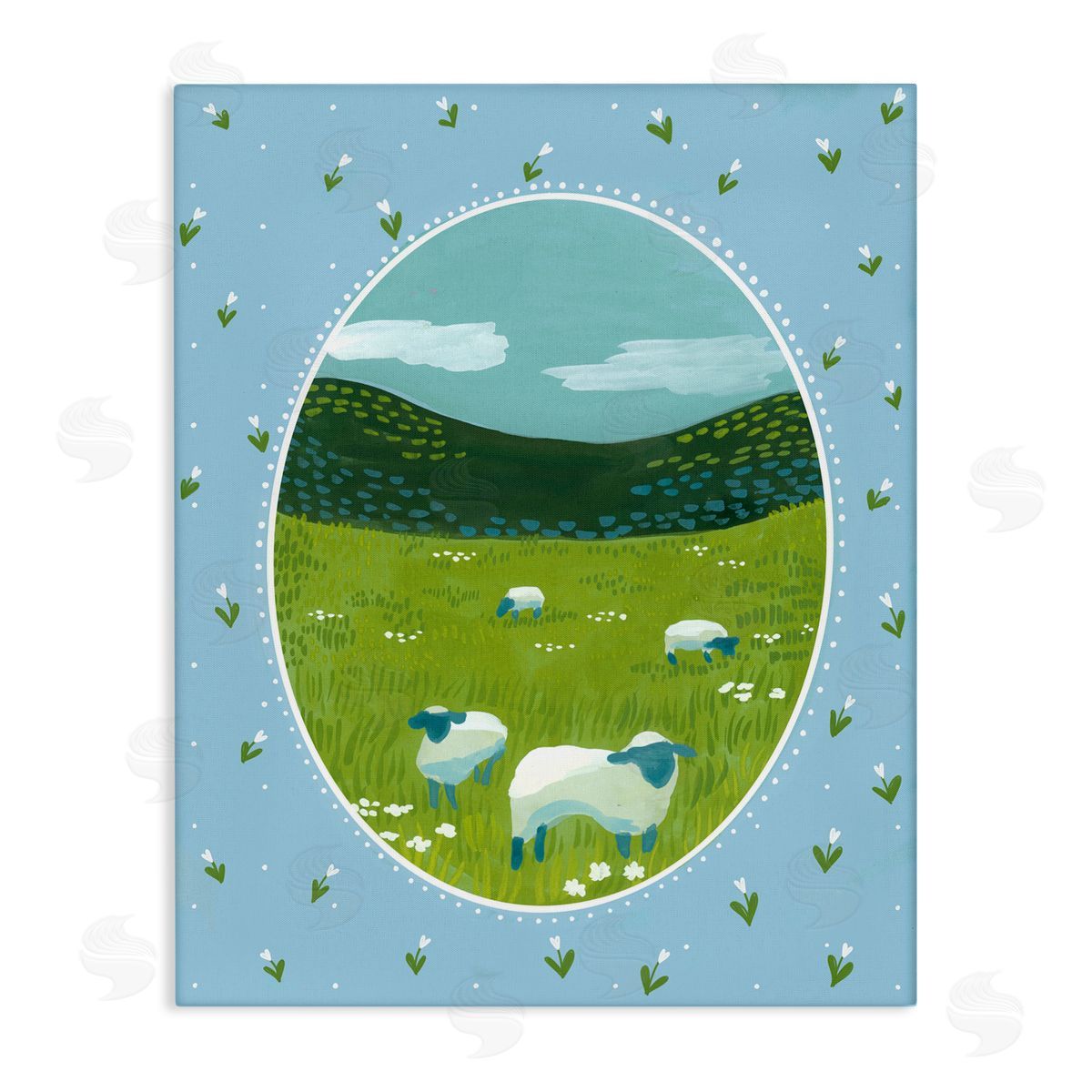 Evelyn Coleman Cottage Core Sheep Canvas Wall Art Print