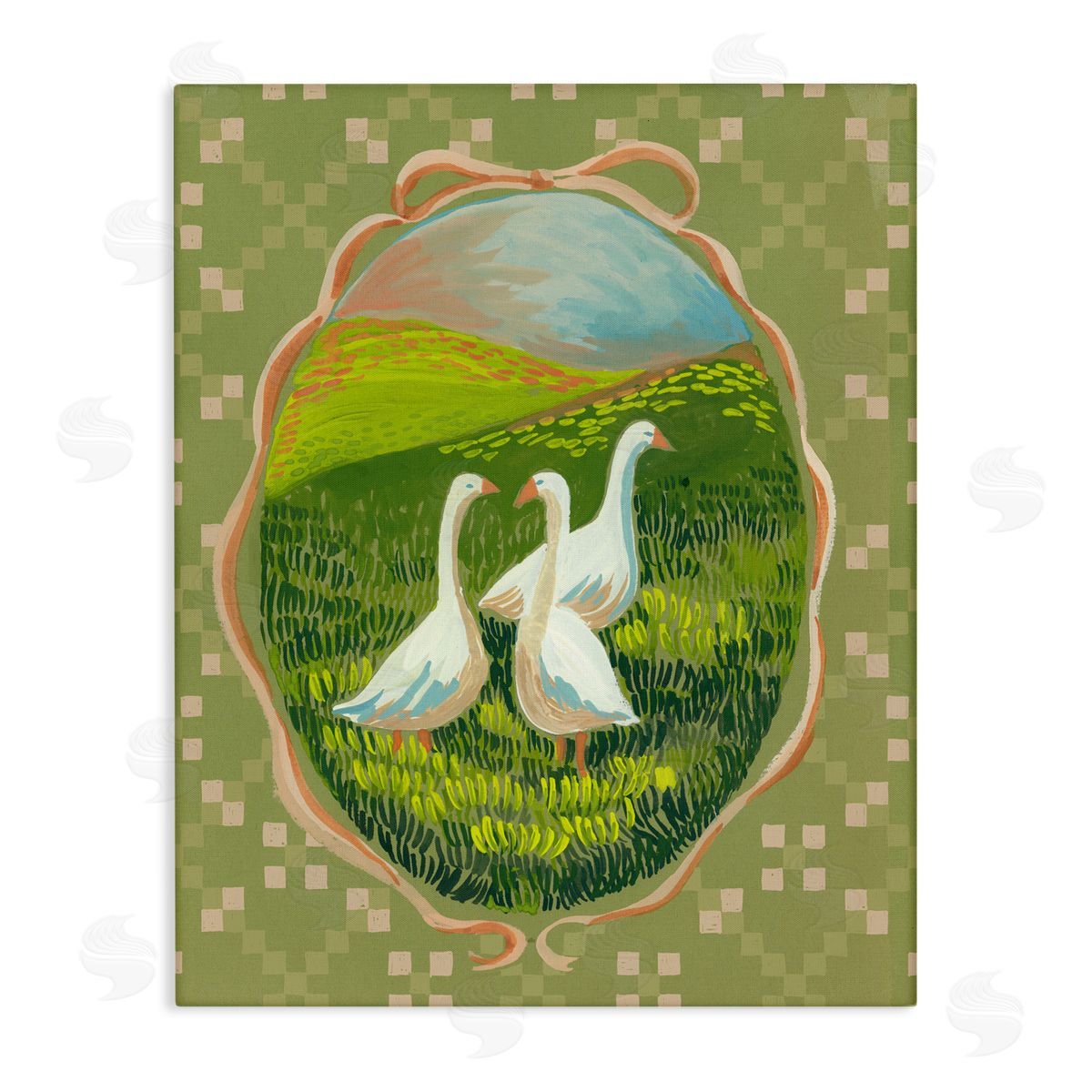 Evelyn Coleman Cottage Core Geese Canvas Wall Art Print