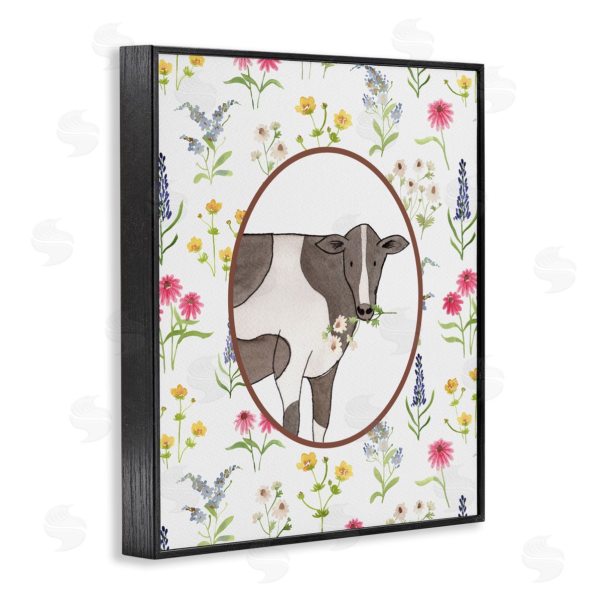 Nina Jacobs Farm Friends Cow & Herbs Canvas Wall Art Print