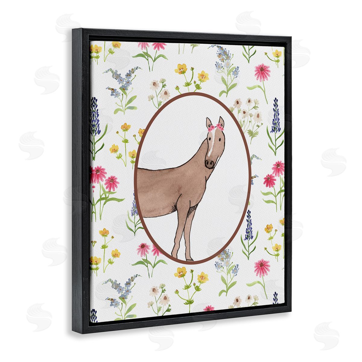Nina Jacobs Farm Friends Horse & Herbs Canvas Wall Art Print