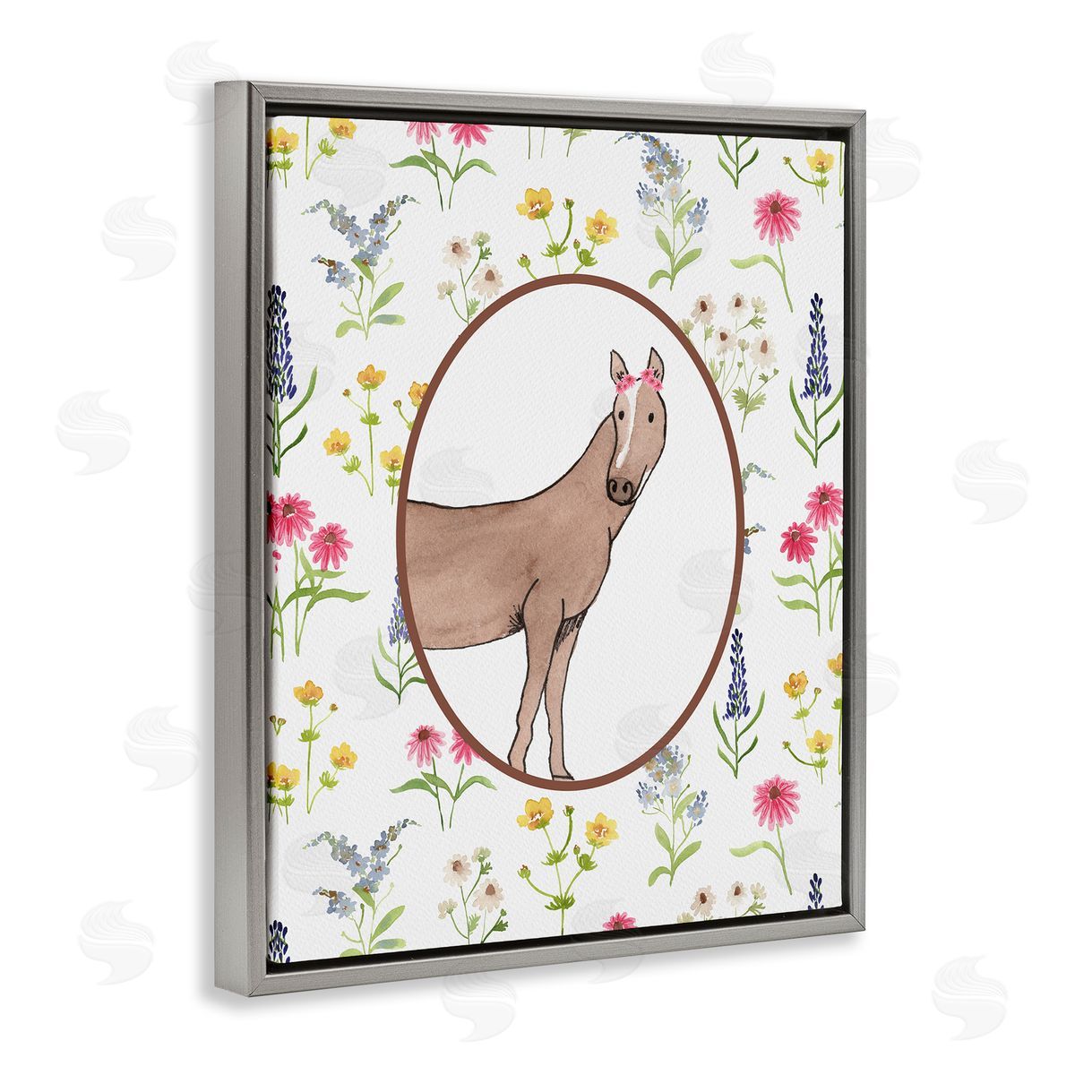 Nina Jacobs Farm Friends Horse & Herbs Canvas Wall Art Print