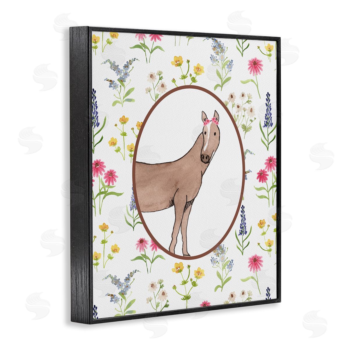 Nina Jacobs Farm Friends Horse & Herbs Canvas Wall Art Print