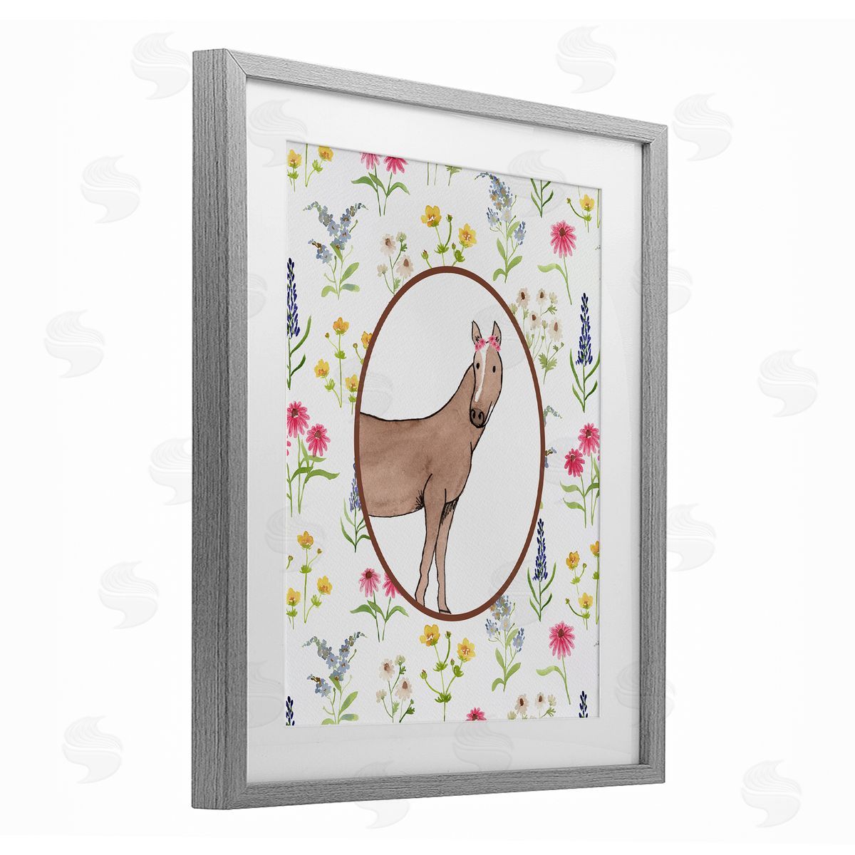 Nina Jacobs Farm Friends Horse & Herbs Canvas Wall Art Print