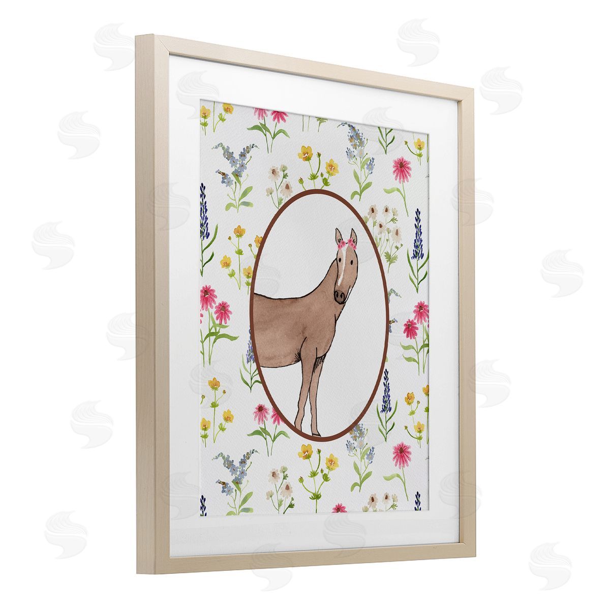 Nina Jacobs Farm Friends Horse & Herbs Canvas Wall Art Print