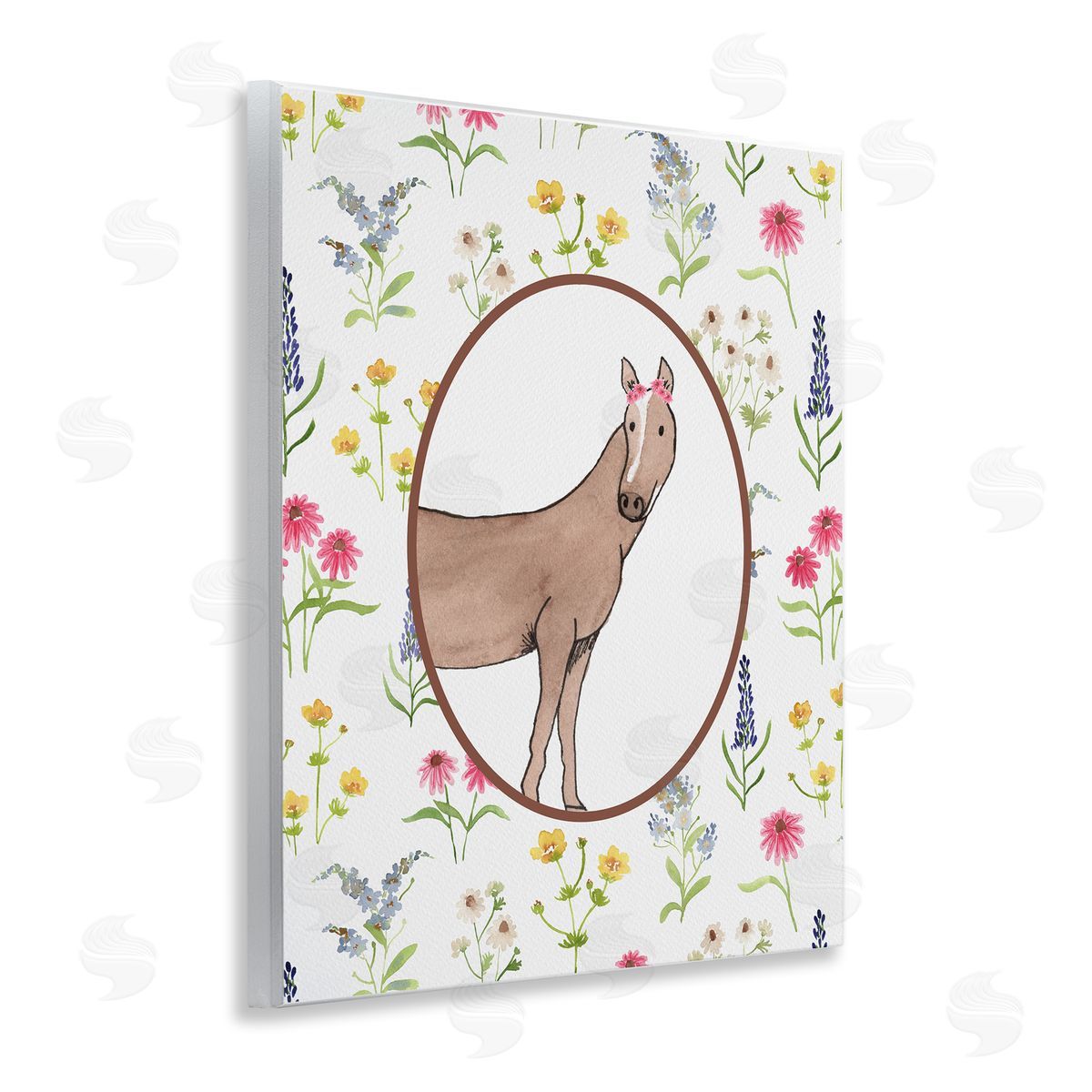 Nina Jacobs Farm Friends Horse & Herbs Canvas Wall Art Print