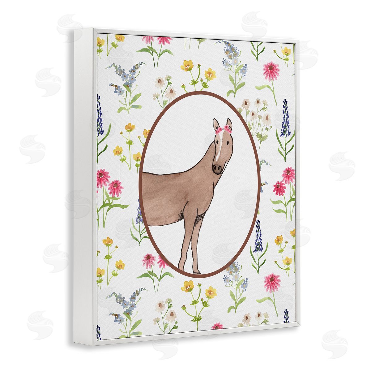 Nina Jacobs Farm Friends Horse & Herbs Canvas Wall Art Print