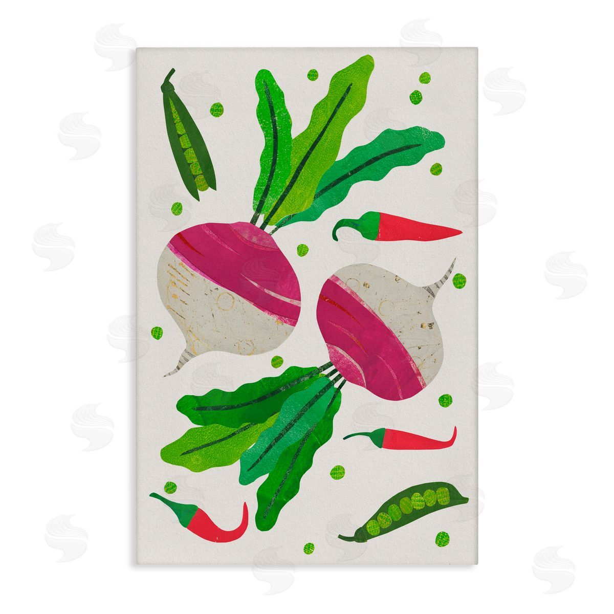 Aribombari Garden Vegetable Parsnips Canvas Wall Art Print