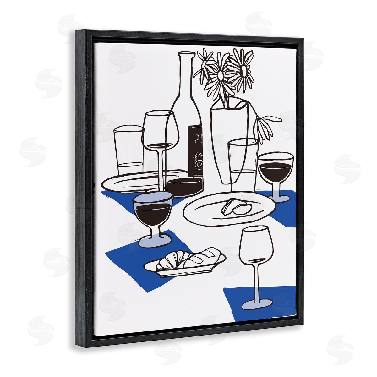 Hannah Beisang Wine & Bread Table Setting Canvas Wall Art Print