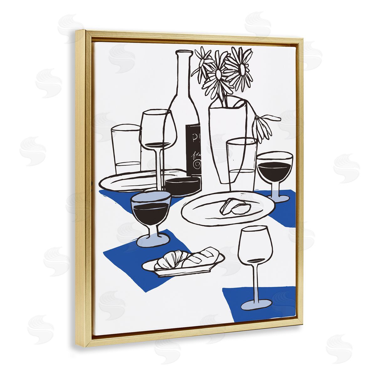 Hannah Beisang Wine & Bread Table Setting Canvas Wall Art Print