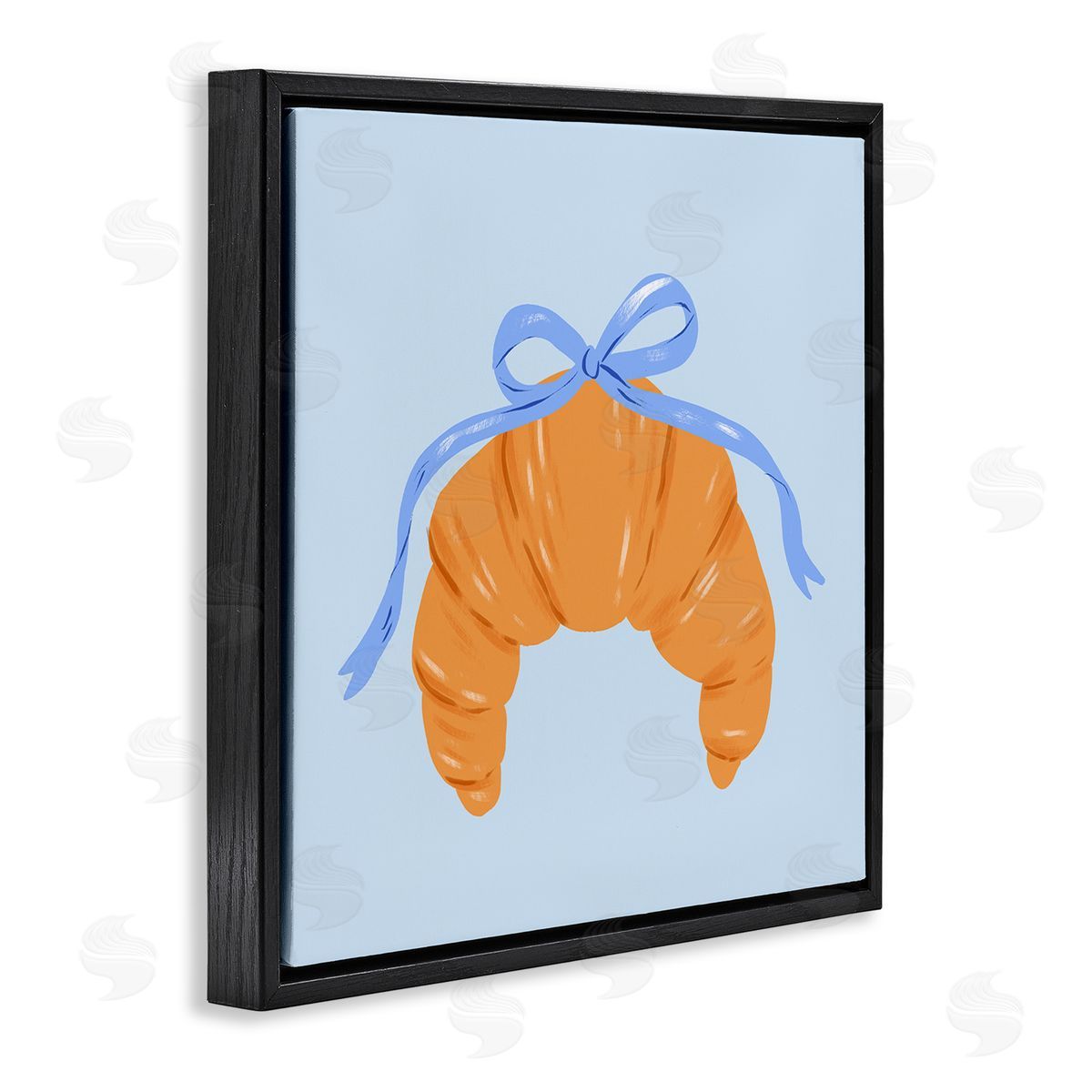 Krissy Mast Blue Bow Croissant Canvas Wall Art Print