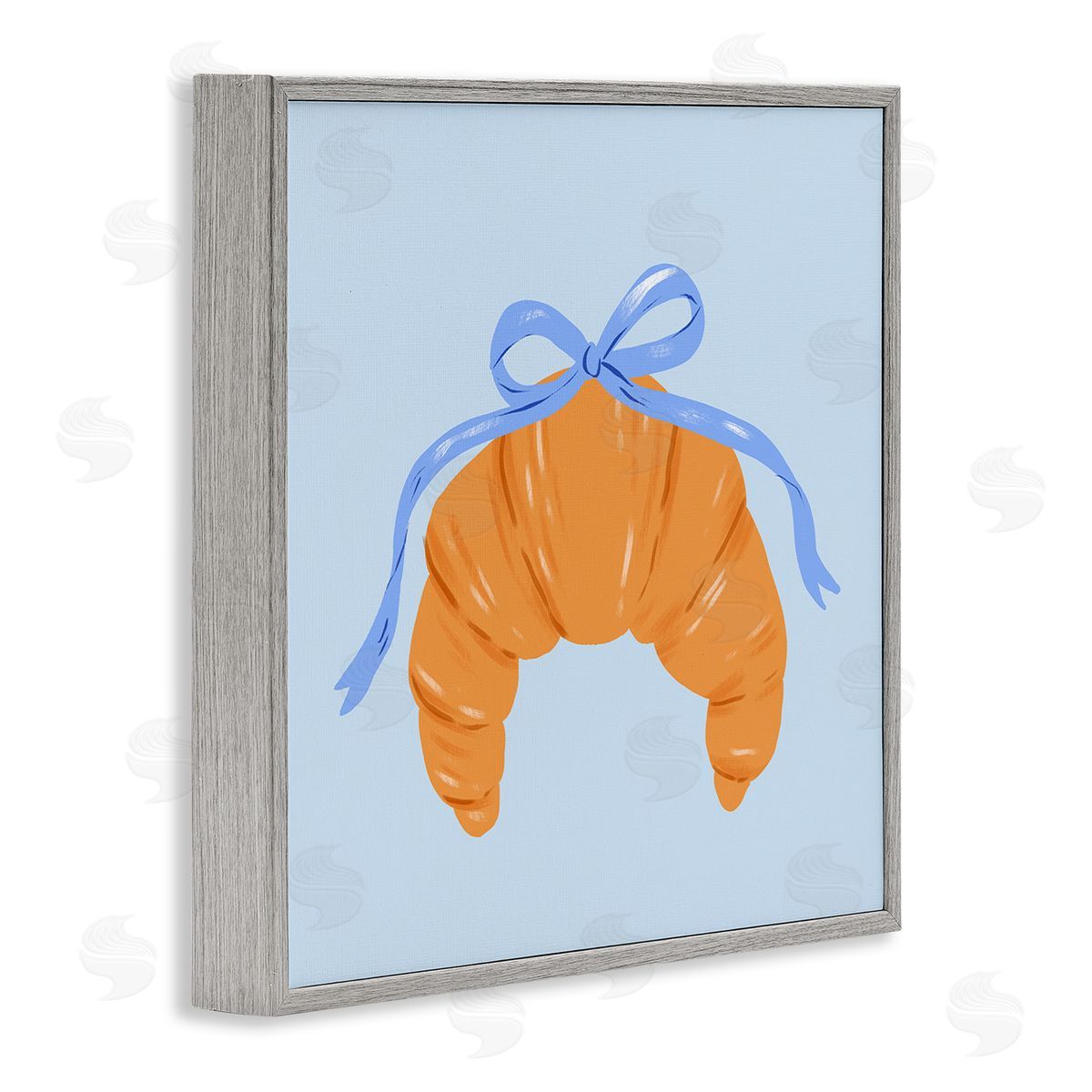 Krissy Mast Blue Bow Croissant Canvas Wall Art Print