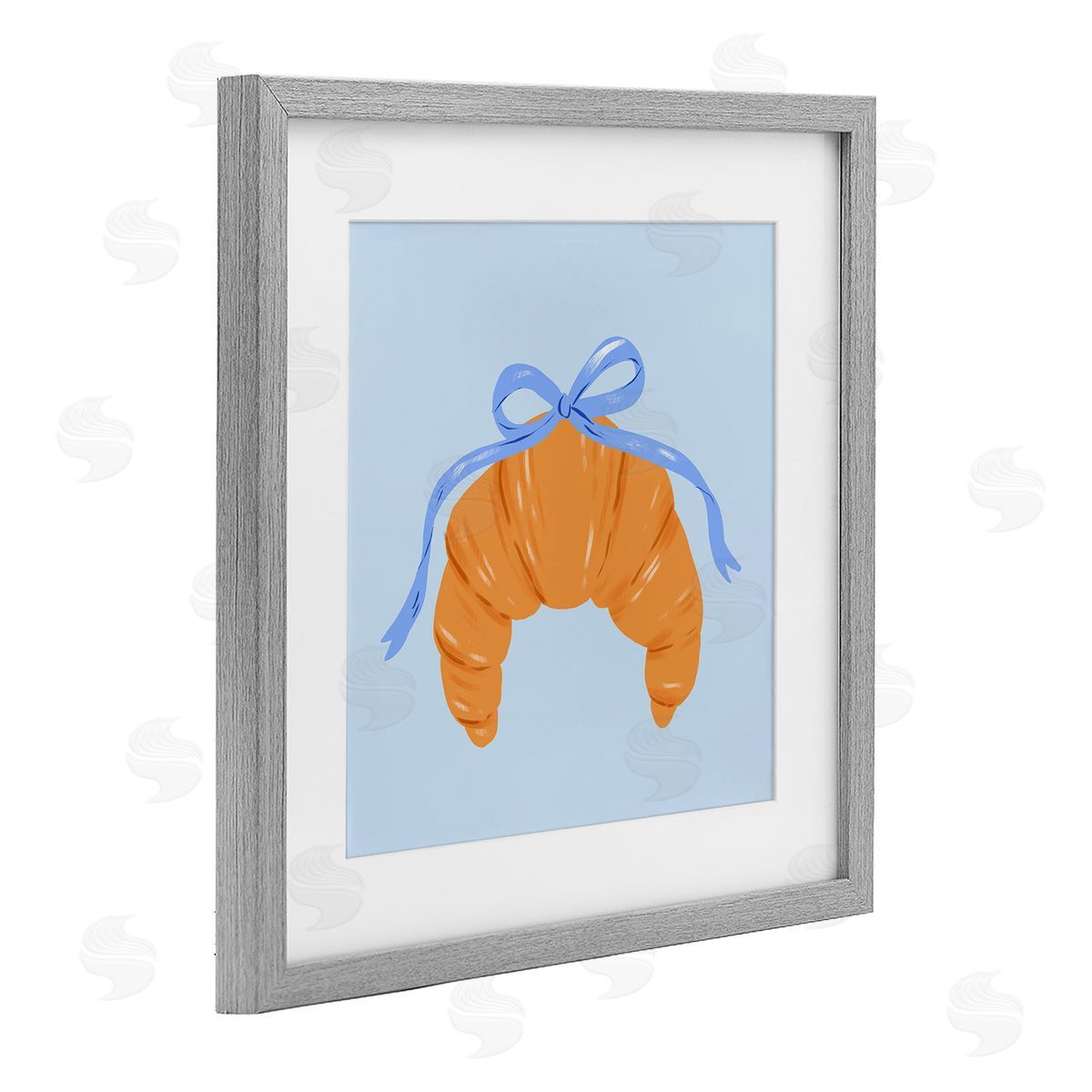 Krissy Mast Blue Bow Croissant Canvas Wall Art Print