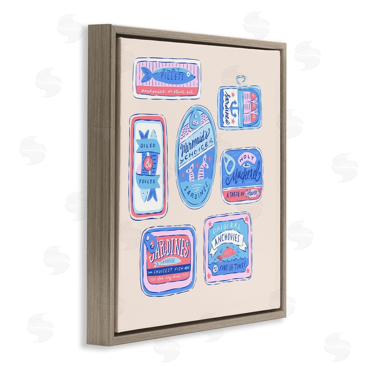Krissy Mast Various Canned Fish Seafood Canvas Wall Art Print