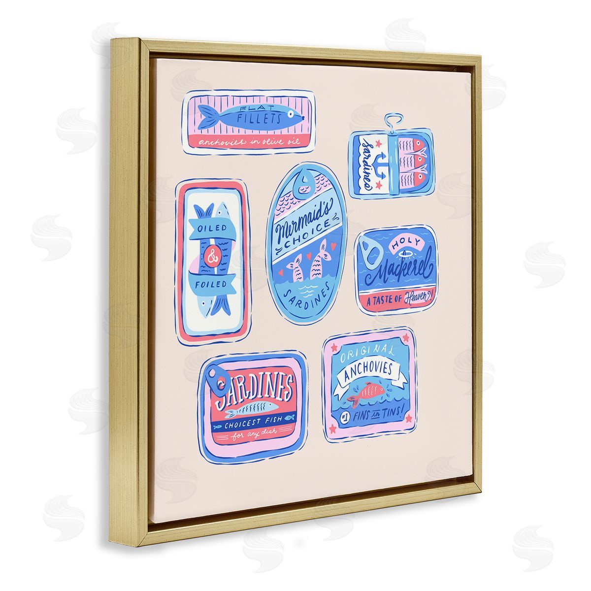 Krissy Mast Various Canned Fish Seafood Canvas Wall Art Print