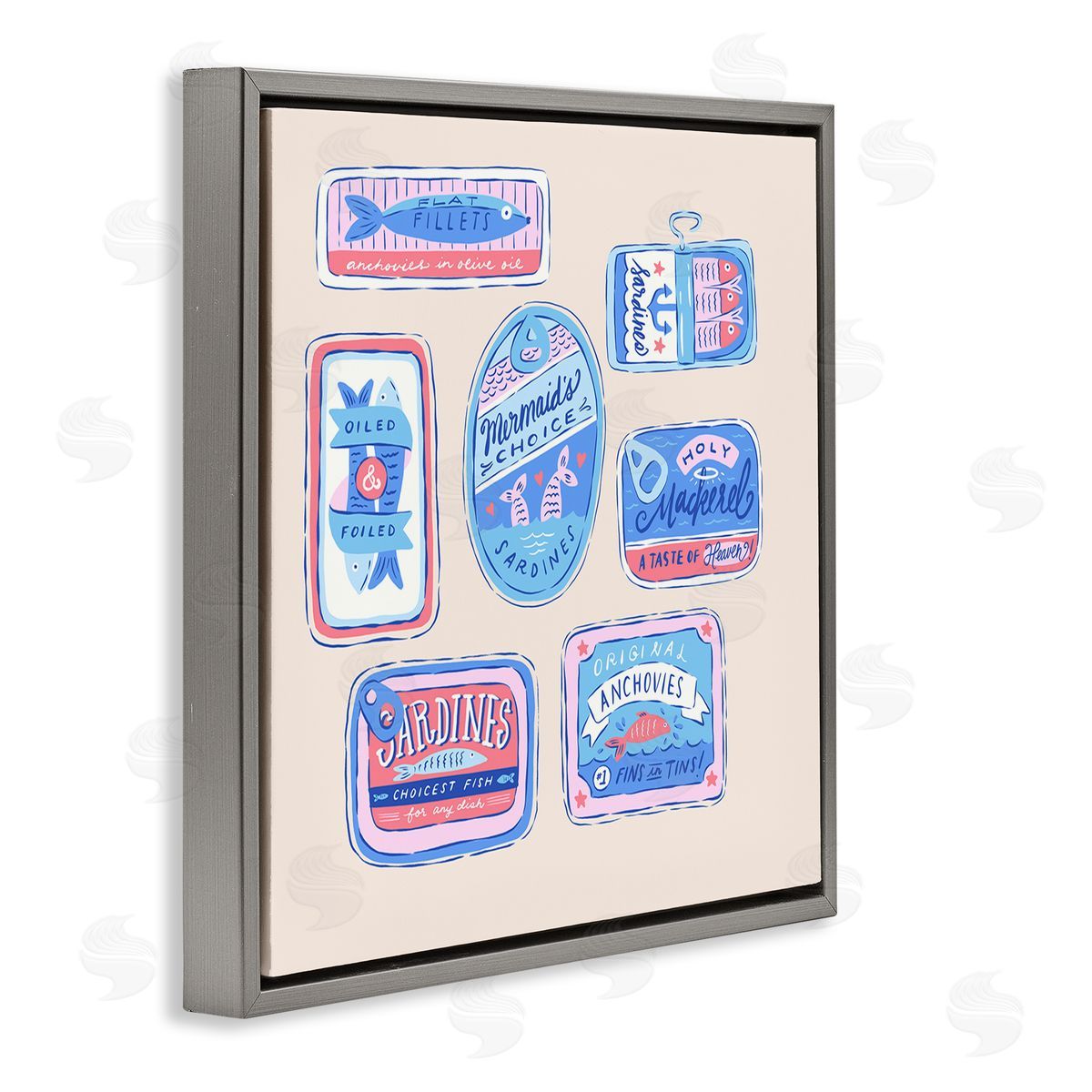 Krissy Mast Various Canned Fish Seafood Canvas Wall Art Print