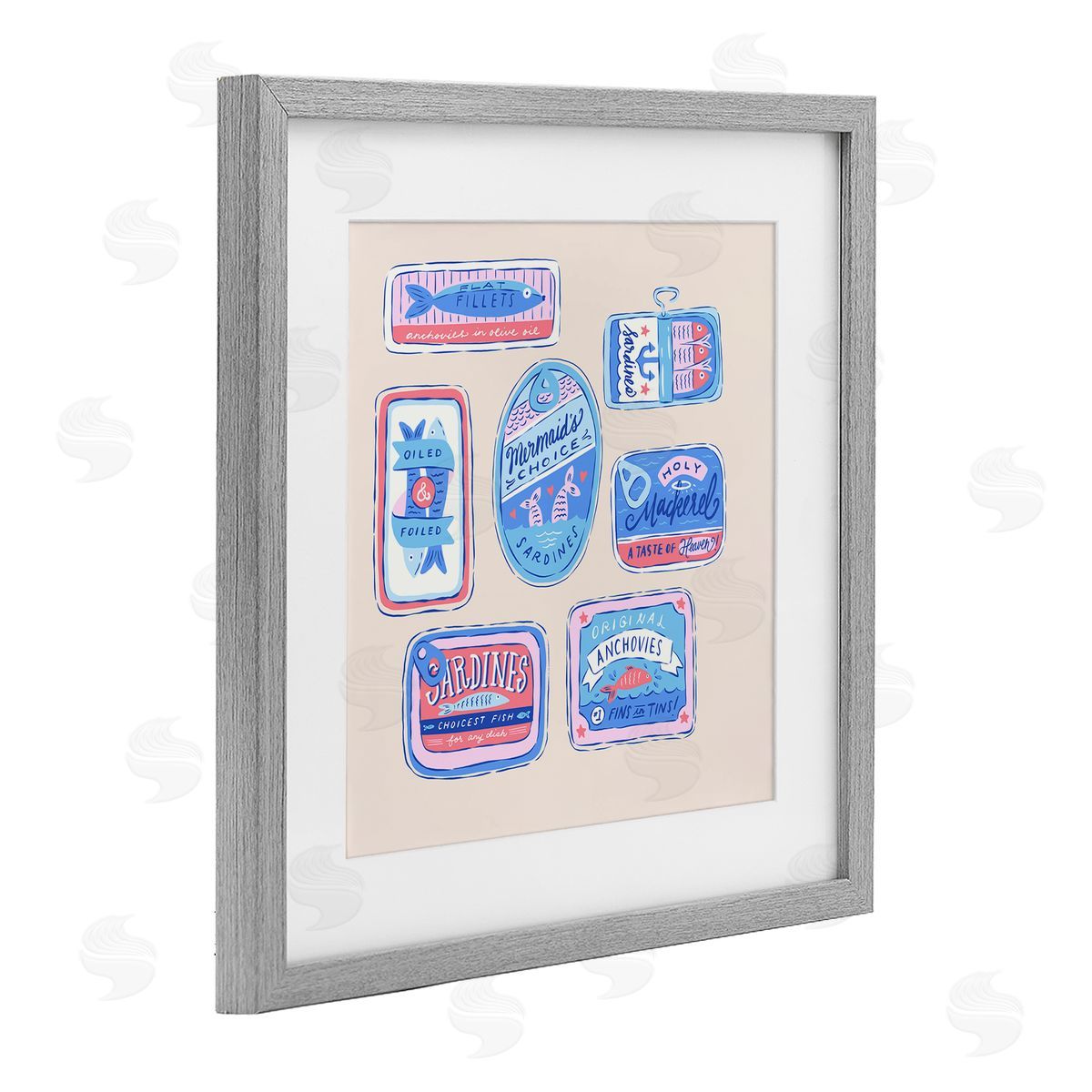 Krissy Mast Various Canned Fish Seafood Canvas Wall Art Print