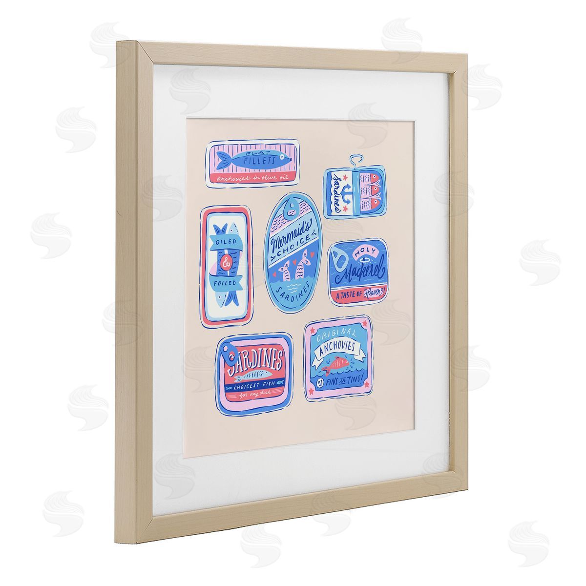 Krissy Mast Various Canned Fish Seafood Canvas Wall Art Print
