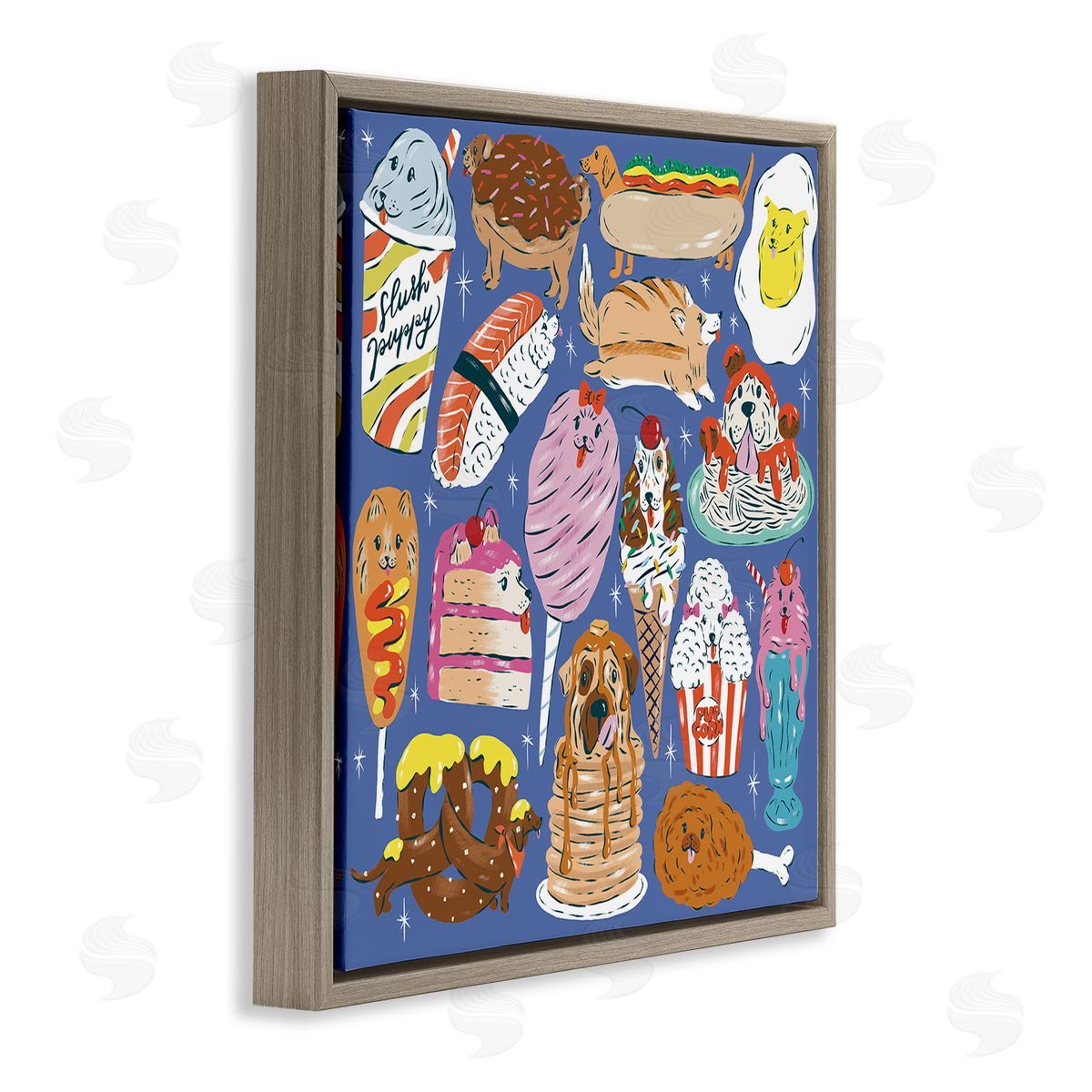 Krissy Mast Dog Foods Puzzle Illustration Canvas Wall Art Print
