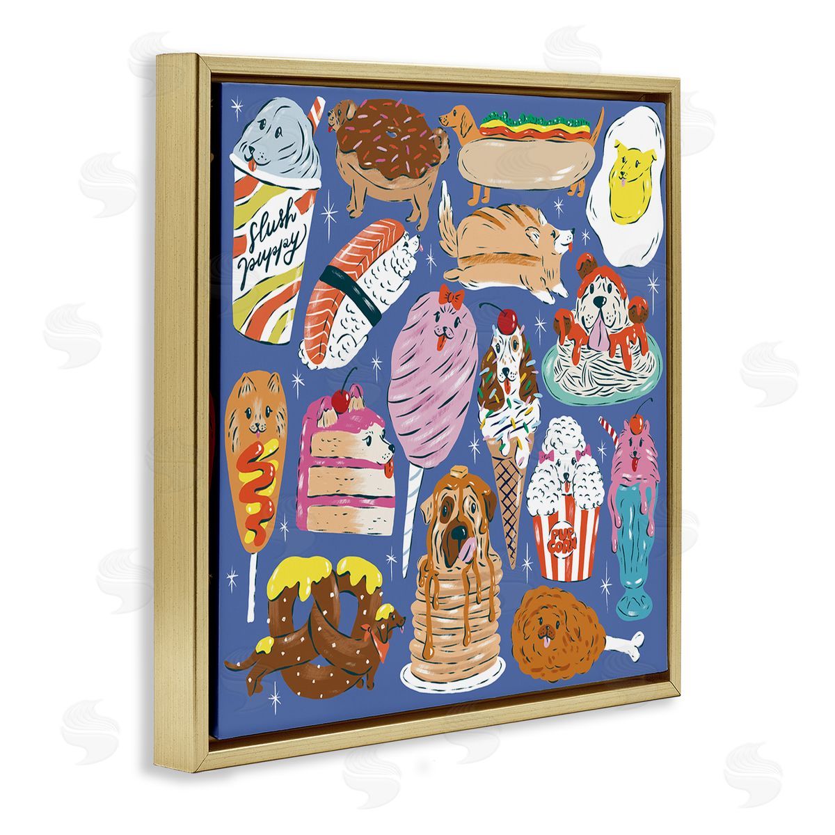 Krissy Mast Dog Foods Puzzle Illustration Canvas Wall Art Print
