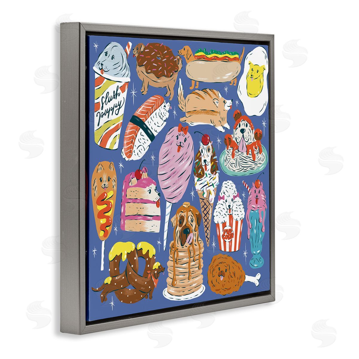 Krissy Mast Dog Foods Puzzle Illustration Canvas Wall Art Print