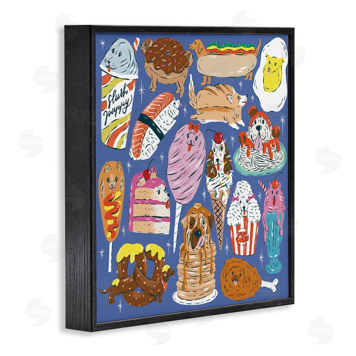 Krissy Mast Dog Foods Puzzle Illustration Canvas Wall Art Print