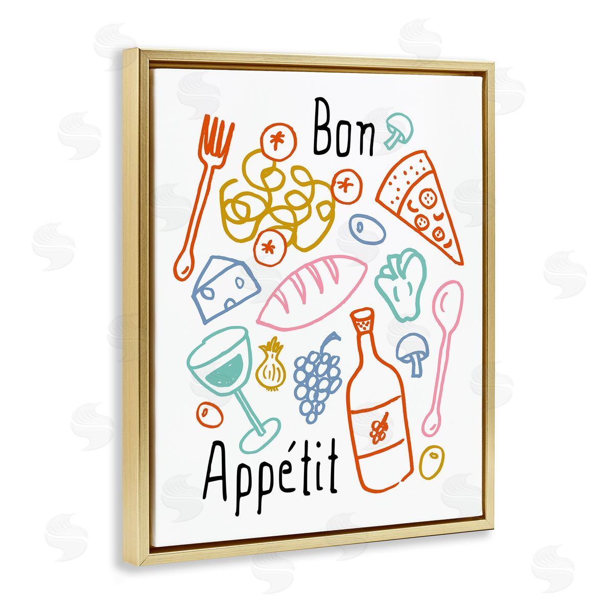 Heather Dutton Bon Appetit Colorful Sketches Canvas Wall Art Print