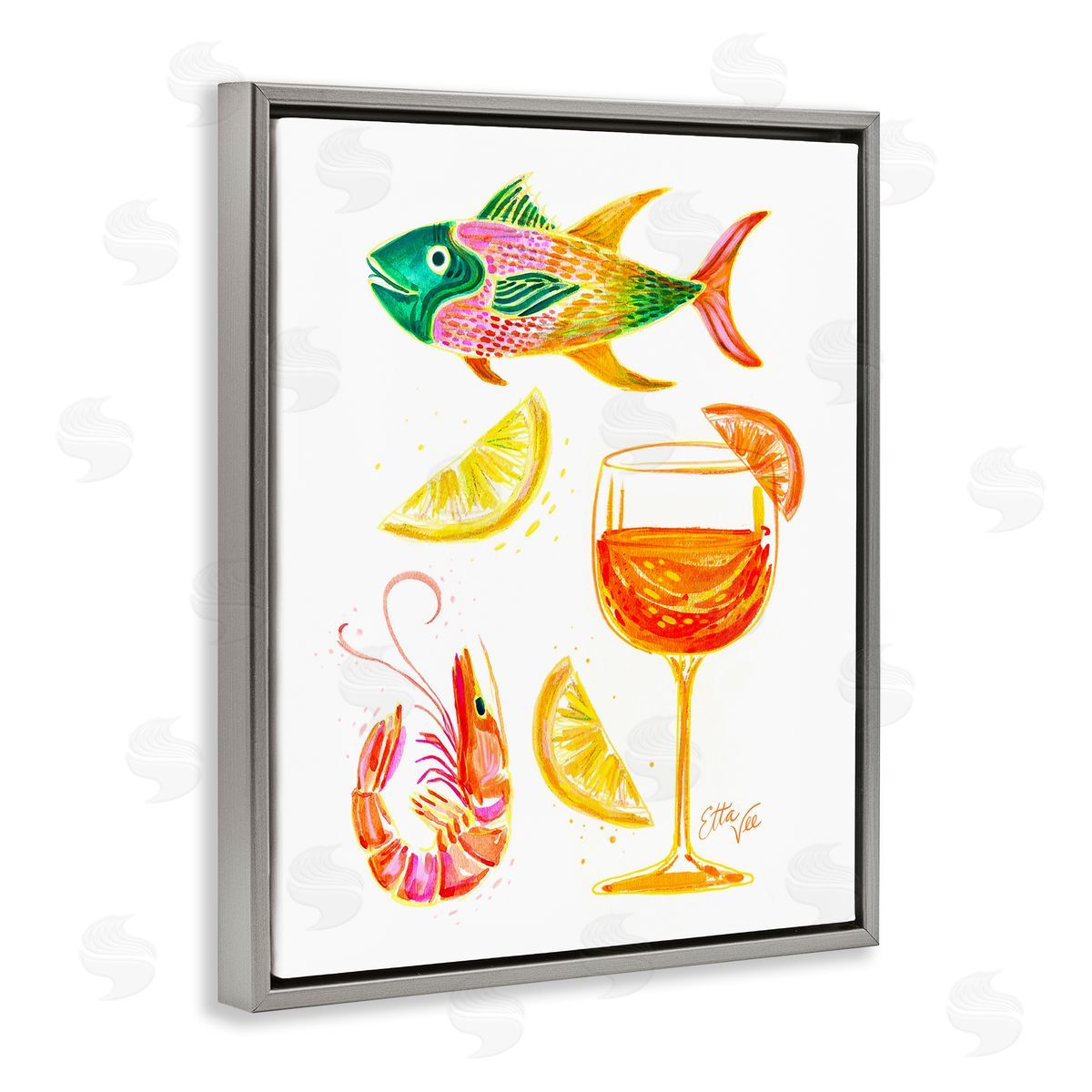 EttaVee Summer Seafood & Spritz Canvas Wall Art Print