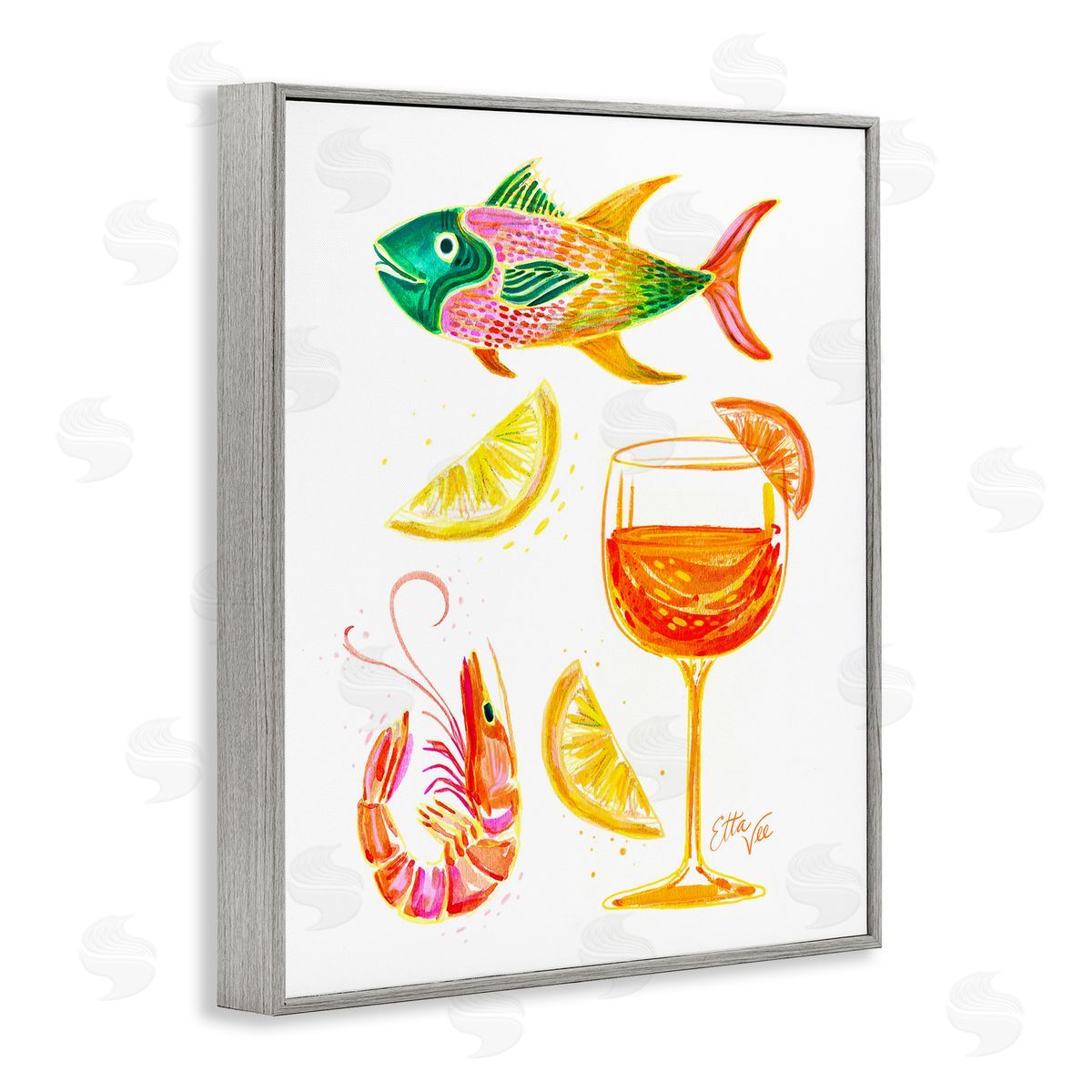 EttaVee Summer Seafood & Spritz Canvas Wall Art Print