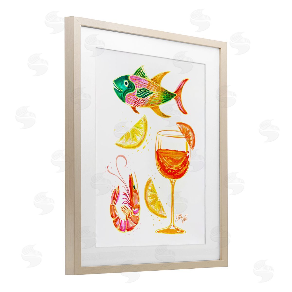 EttaVee Summer Seafood & Spritz Canvas Wall Art Print