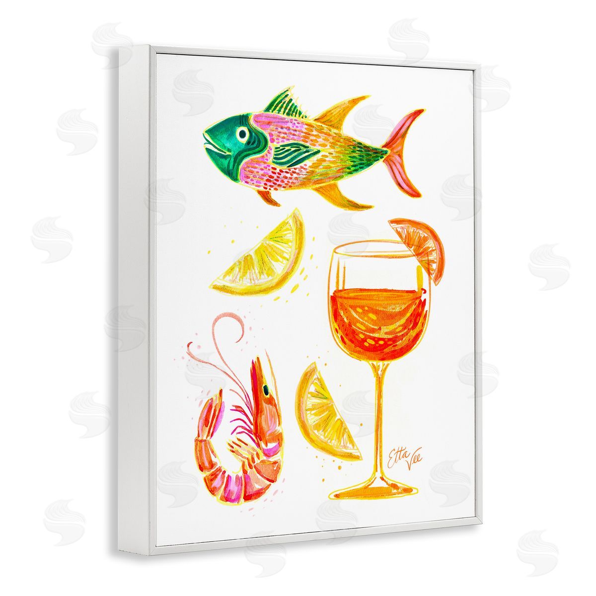EttaVee Summer Seafood & Spritz Canvas Wall Art Print