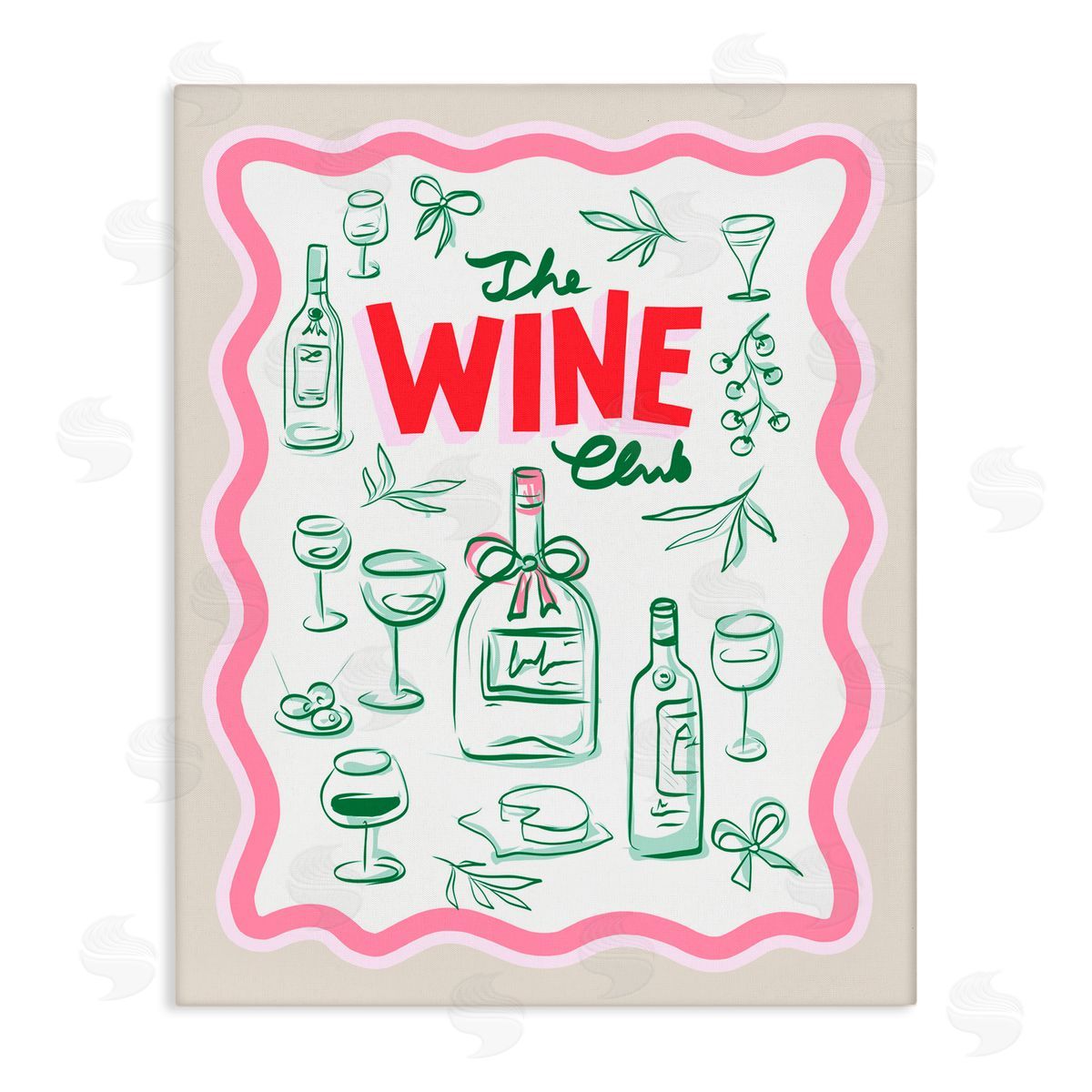 Dominique Vari Wine Club Minimal Glam Canvas Wall Art Print