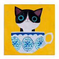 Planet Cat by Angie Rozelaar | Teacup Kitten on Yellow