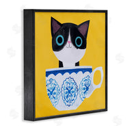 Planet Cat by Angie Rozelaar | Teacup Kitten on Yellow