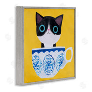 Planet Cat by Angie Rozelaar | Teacup Kitten on Yellow