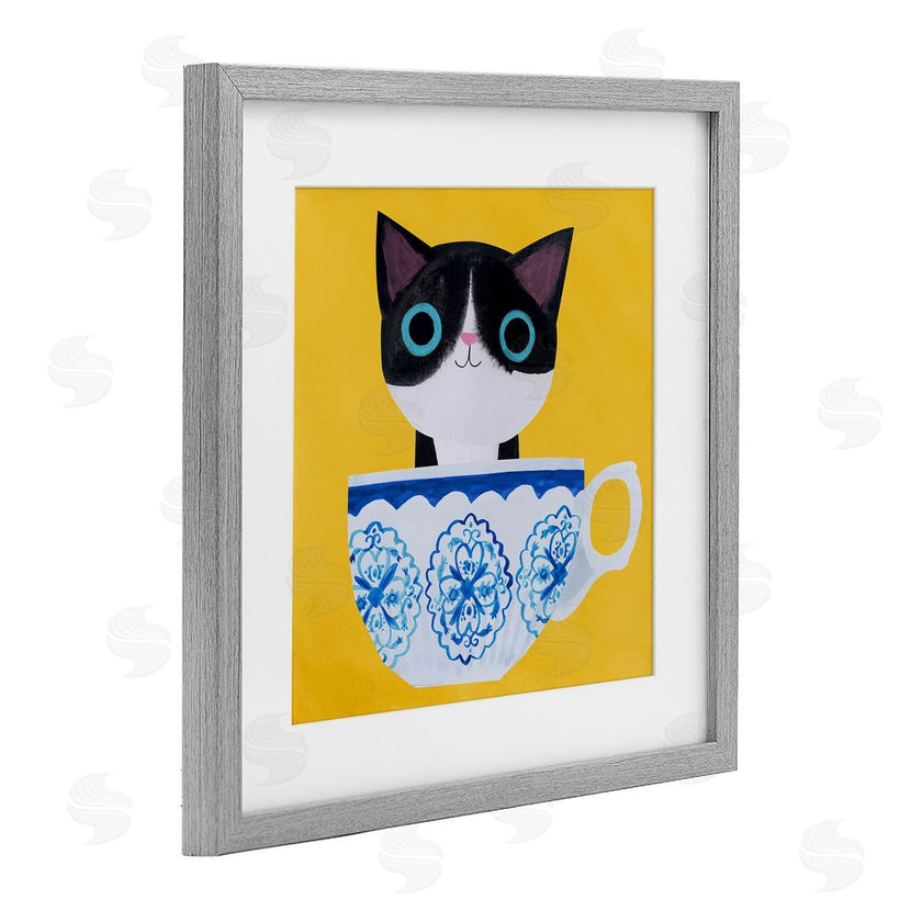 Planet Cat by Angie Rozelaar | Teacup Kitten on Yellow