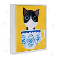 Planet Cat by Angie Rozelaar | Teacup Kitten on Yellow