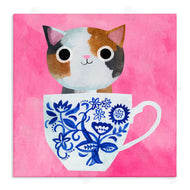 Planet Cat by Angie Rozelaar | Whimsical Teacup Kitten