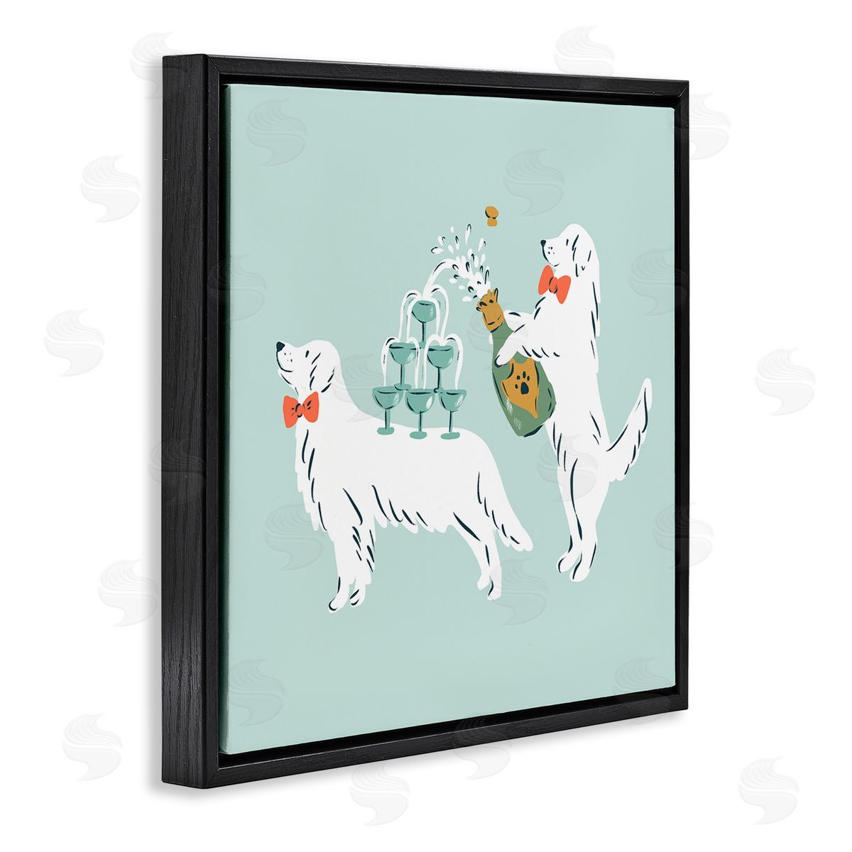Krissy Mast Popping Champagne Dogs Canvas Wall Art Print