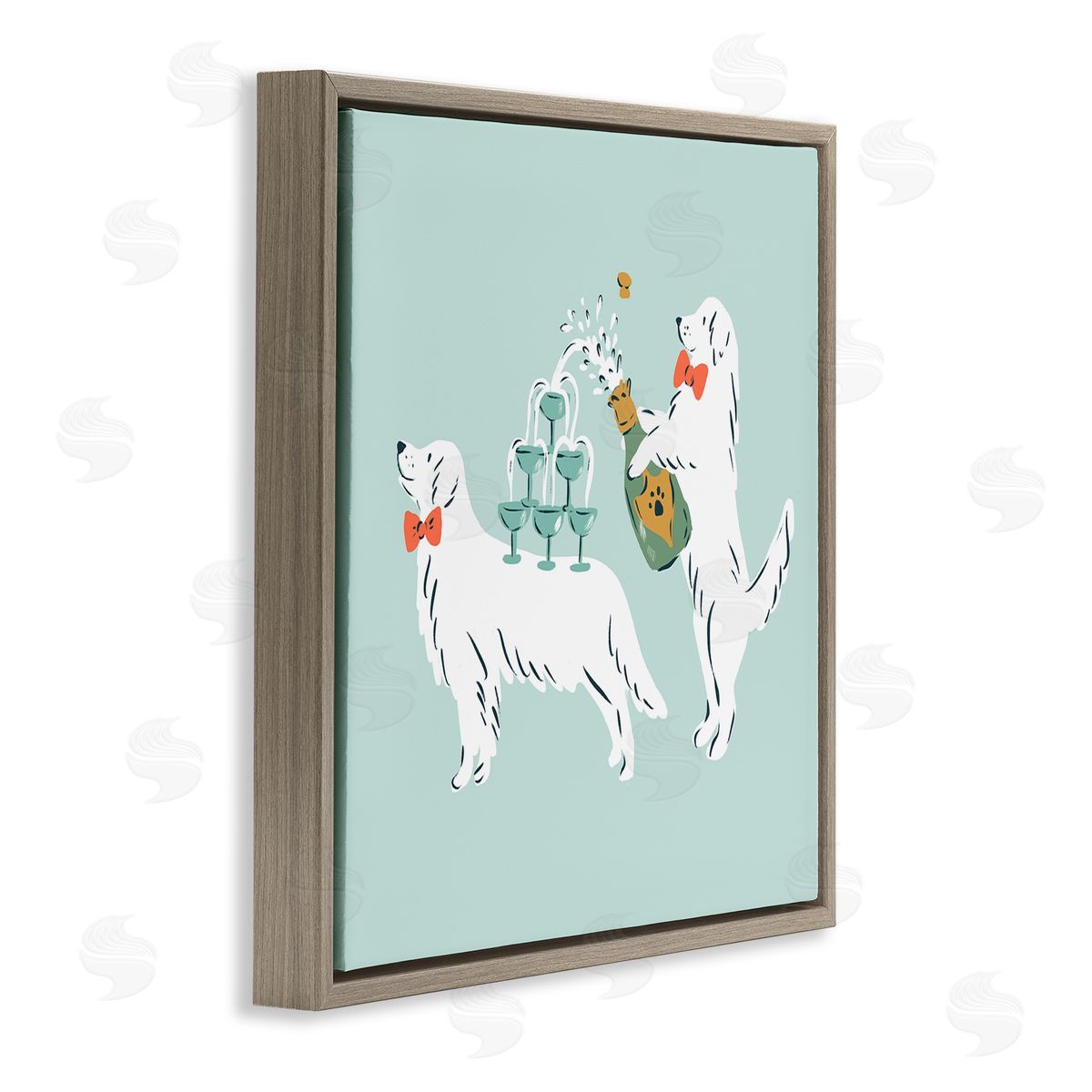 Krissy Mast Popping Champagne Dogs Canvas Wall Art Print