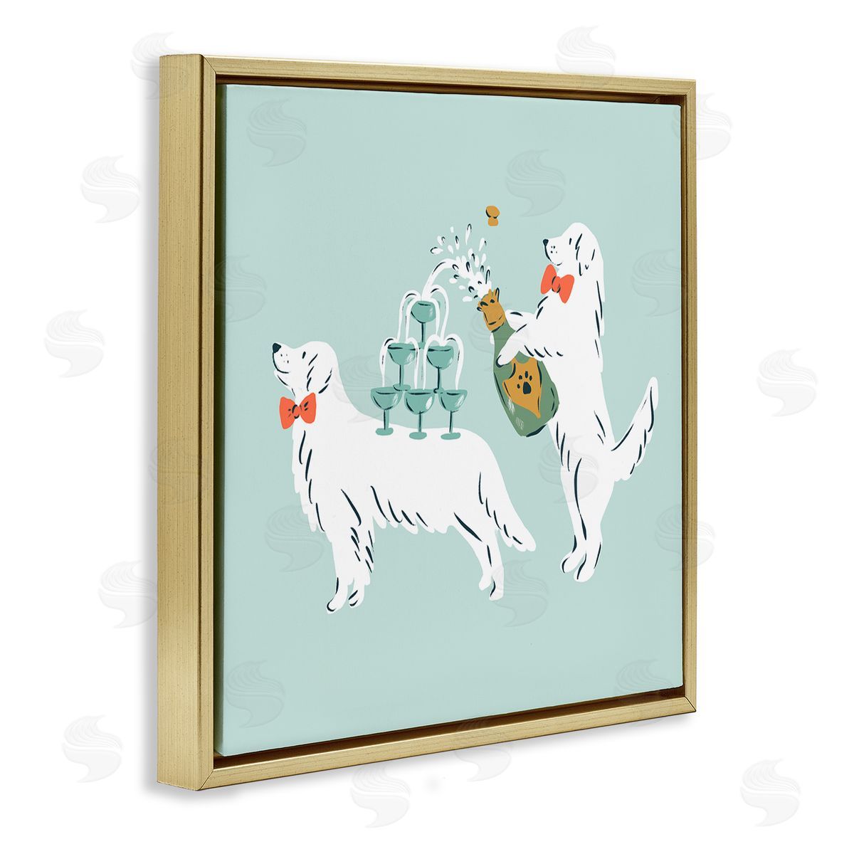 Krissy Mast Popping Champagne Dogs Canvas Wall Art Print