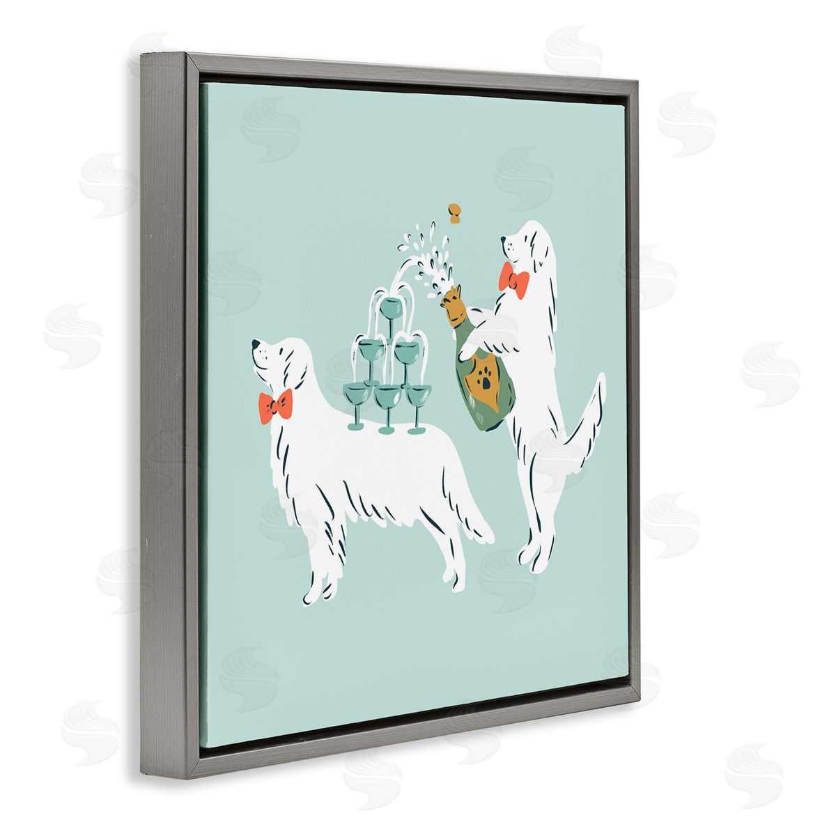Krissy Mast Popping Champagne Dogs Canvas Wall Art Print