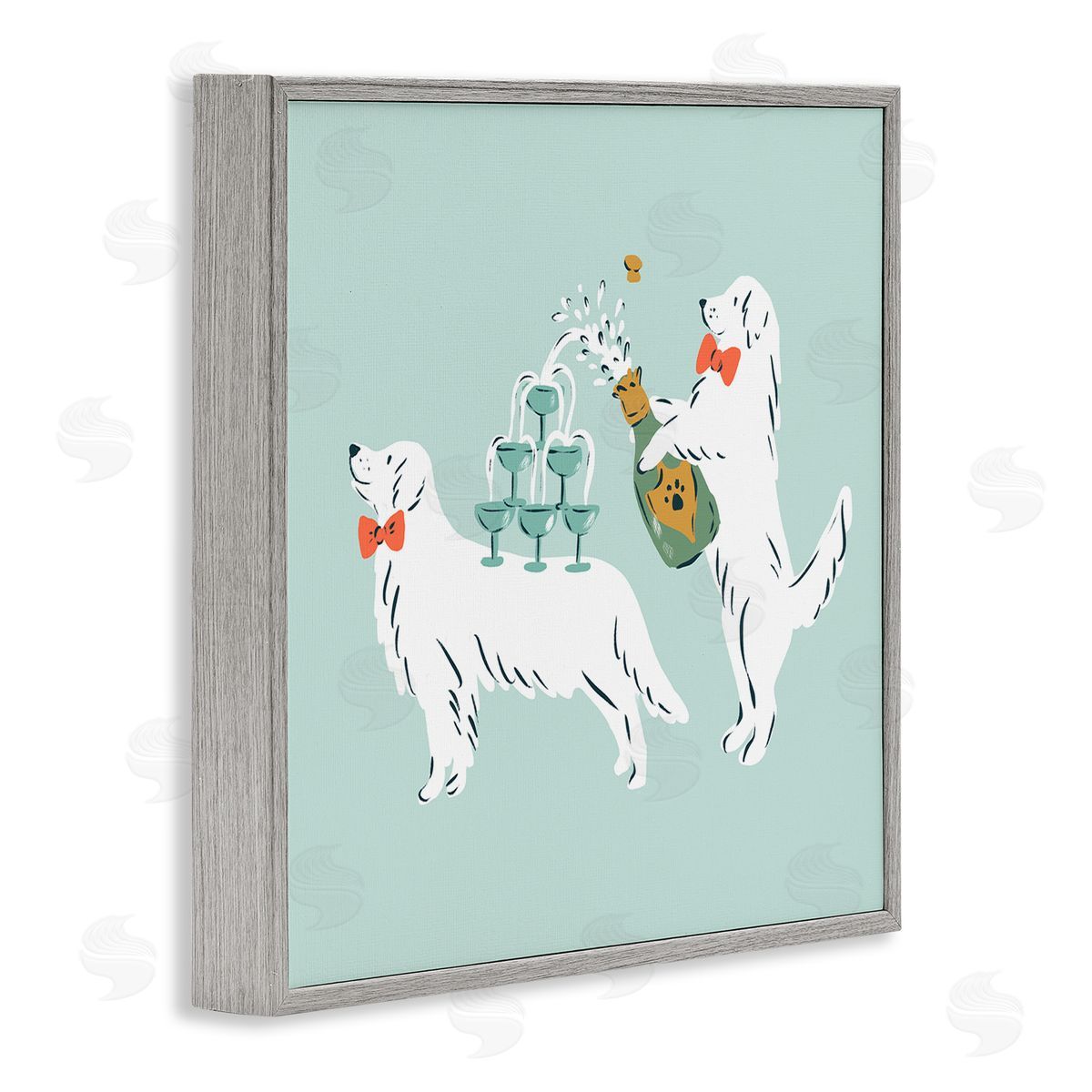 Krissy Mast Popping Champagne Dogs Canvas Wall Art Print