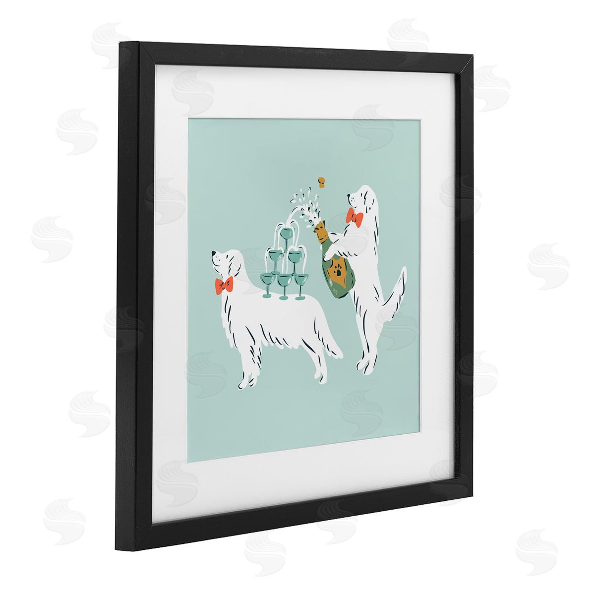 Krissy Mast Popping Champagne Dogs Canvas Wall Art Print