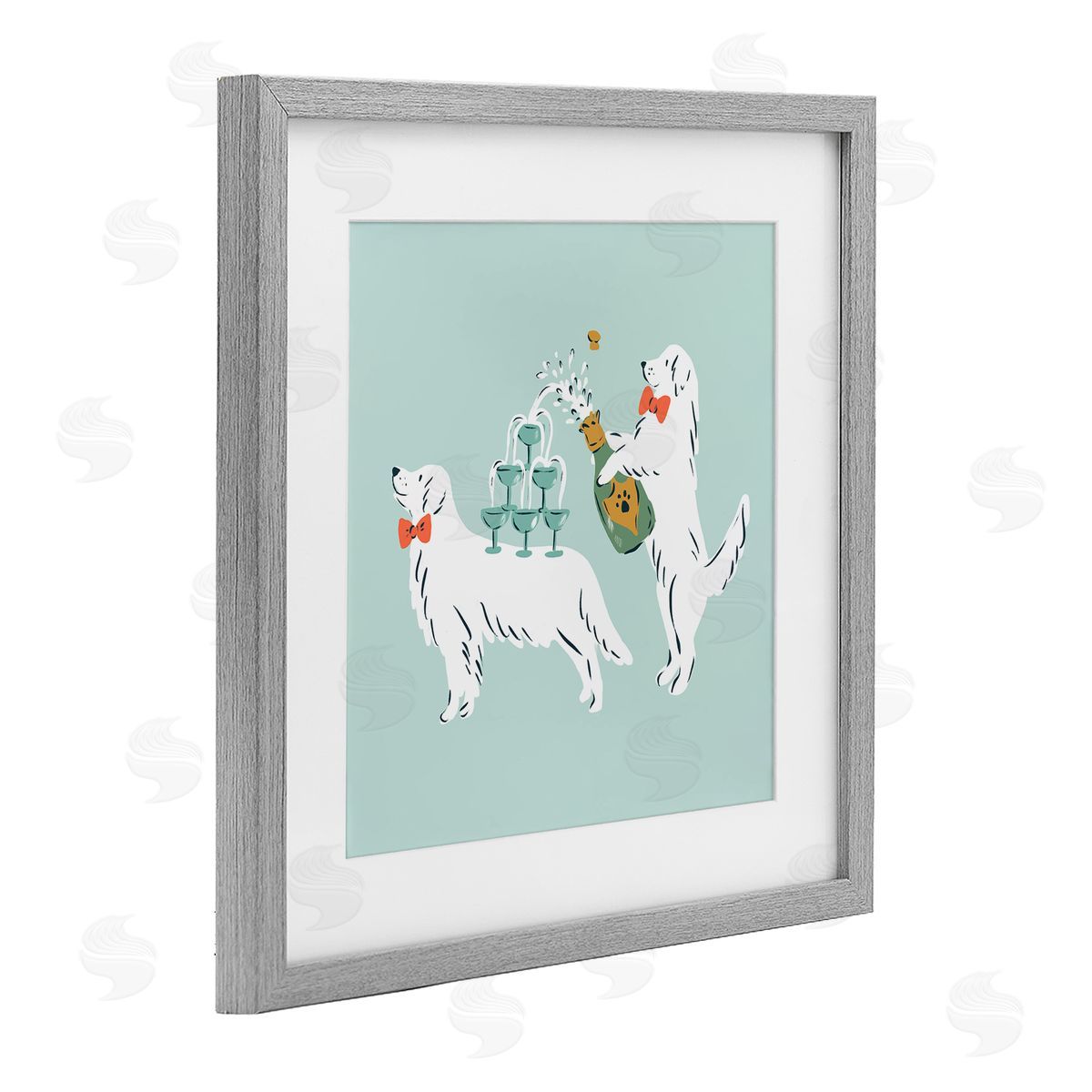 Krissy Mast Popping Champagne Dogs Canvas Wall Art Print