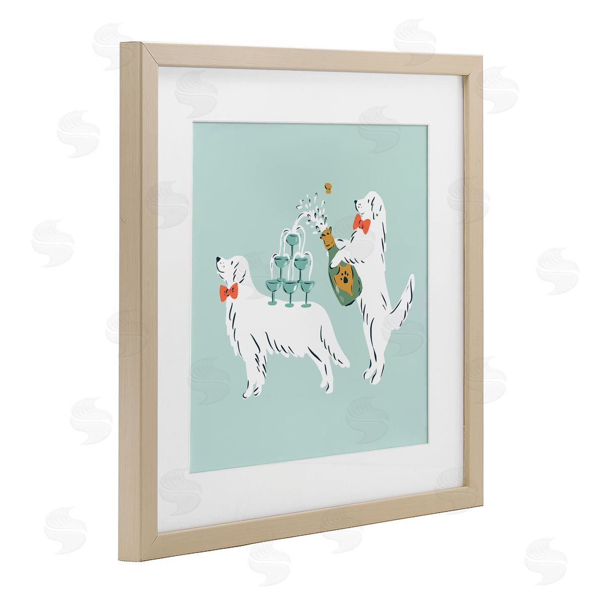 Krissy Mast Popping Champagne Dogs Canvas Wall Art Print