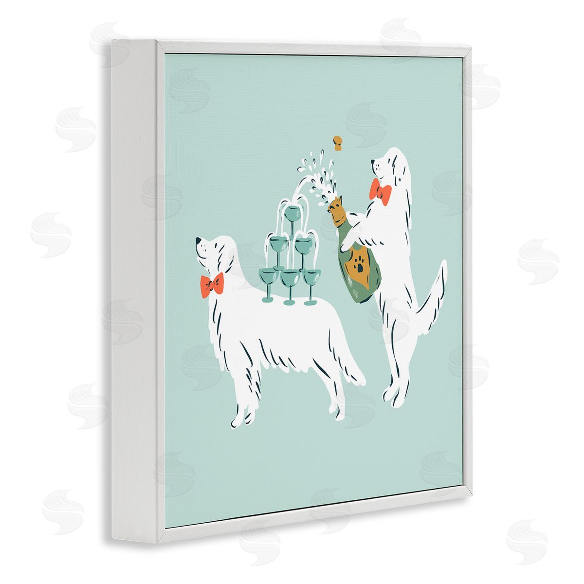 Krissy Mast Popping Champagne Dogs Canvas Wall Art Print