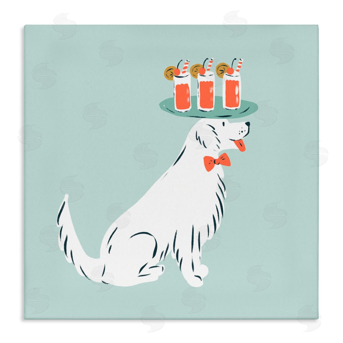 Krissy Mast Drink Tray Dog Server Canvas Wall Art Print