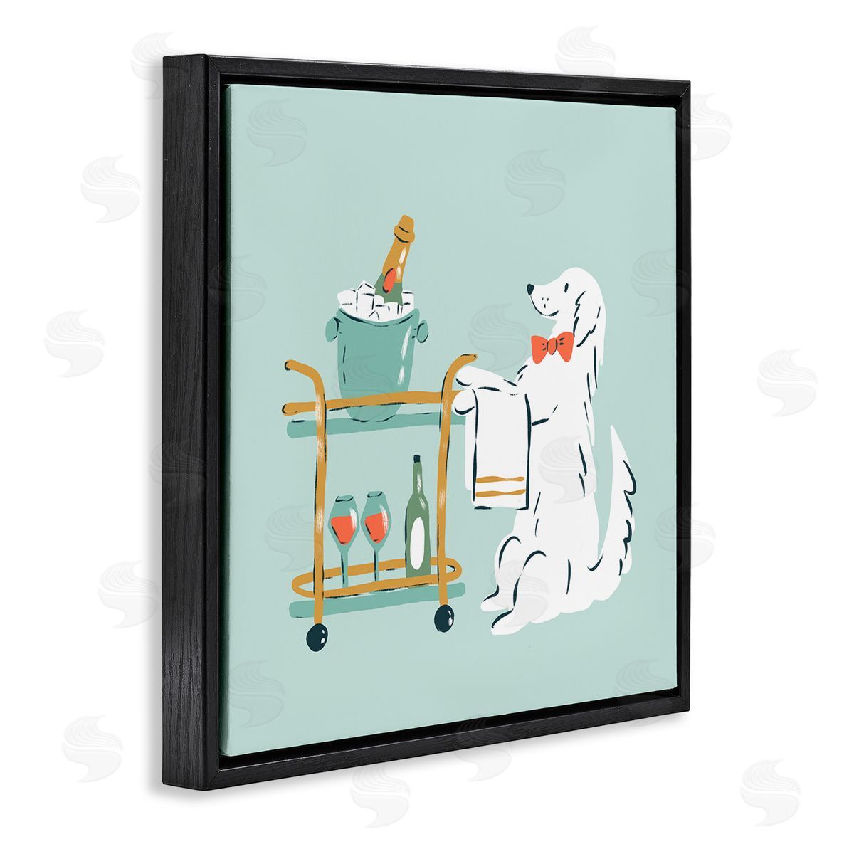 Krissy Mast Doggie Drink Cart Canvas Wall Art Print