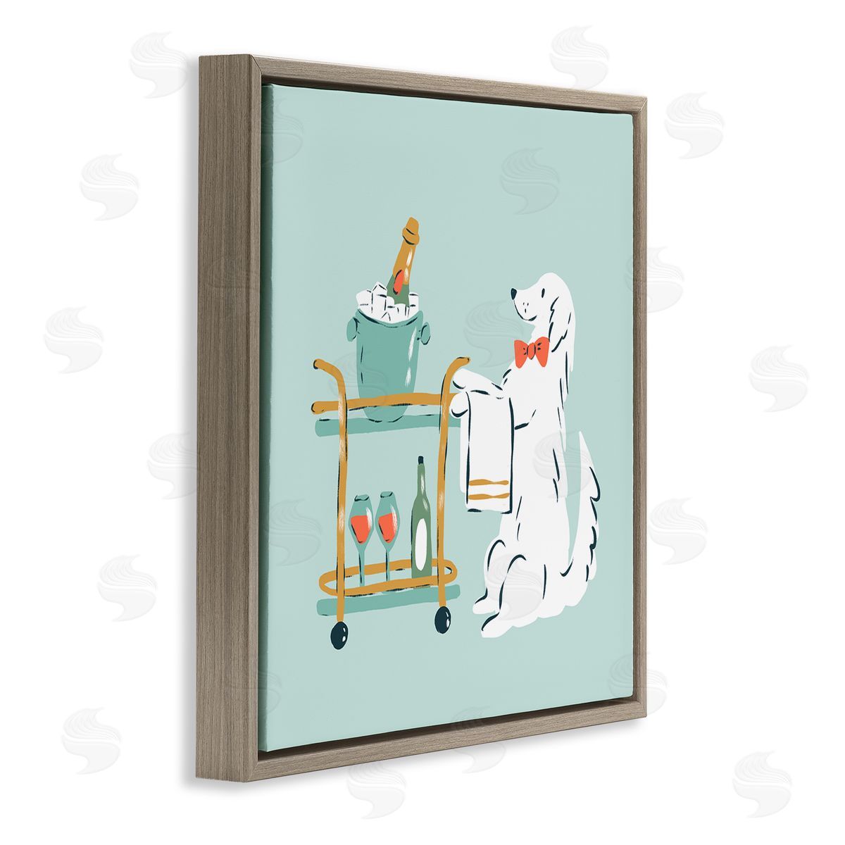 Krissy Mast Doggie Drink Cart Canvas Wall Art Print