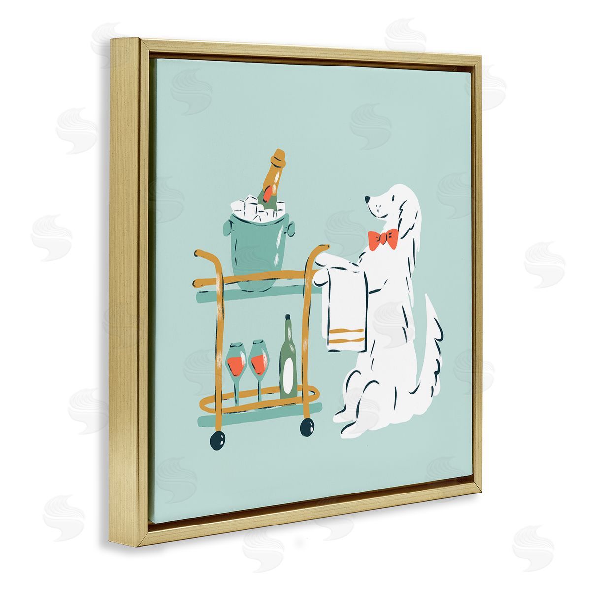 Krissy Mast Doggie Drink Cart Canvas Wall Art Print